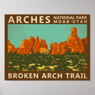 Poster Parc national des Arches Utah Broken Arch Trail Re