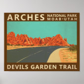Poster Parc national des Arches Utah Devils Garden Trail (Devant)