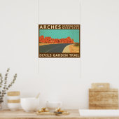 Poster Parc national des Arches Utah sentier de Devils Ga (Cuisine)