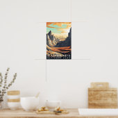 Poster Parc national des Badlands Paysage naturel Abstrai (Cuisine)