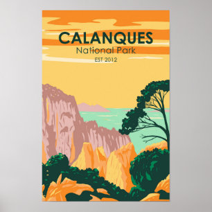 Poster Parc National des Calanques France Vintage