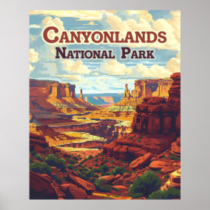 Poster Parc national des Canyonlands Utah Moab Retro