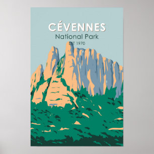Poster Parc national des Cévennes France Vintage