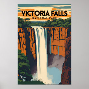 Poster Parc national des chutes Victoria Tourisme traditi