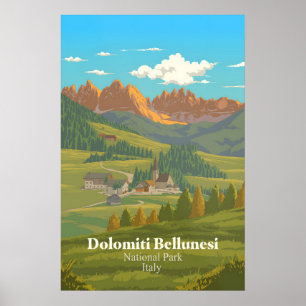 Poster Parc national des Dolomites Bellunesi Italie Voyag
