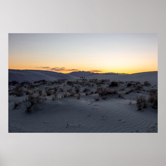 Poster Parc national des dunes de sable blanc Coucher du (Devant)