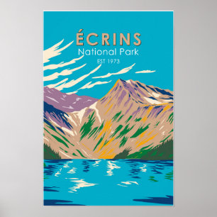 Poster Parc national des Écrins Alpes Dauphines France