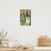 Poster Parc national des Everglades Floride Aigrette Vint (Cuisine)