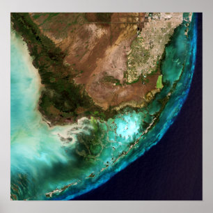 Poster Parc national des Everglades Keys Floride Satellit