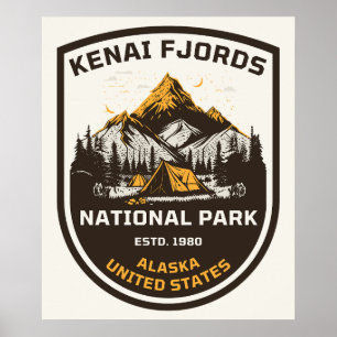 Poster Parc national des fjords de Kenai Extérieur et Nat