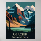 Poster Parc national des Glaciers Art contemporain (Devant)
