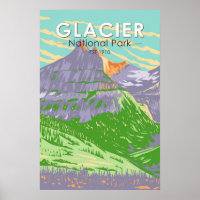 Parc National Des Glaciers Au Printemps Montana Vi
