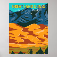 Parc national des Great Sand Dunes Colorado Vintag