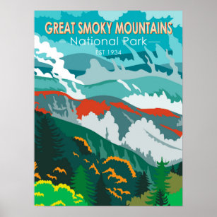 Poster Parc national des Great Smoky Mountains Vintage