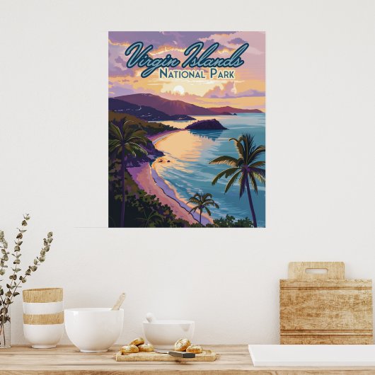 Poster Parc national des Îles Vierges Plage St John (Cuisine)