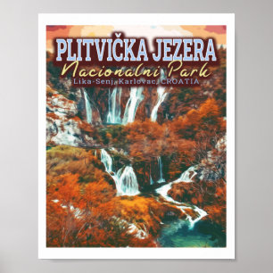 POSTER PARC NATIONAL DES LACS DE PLITVICE - CROATIE