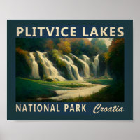 Parc national des Lacs Plitvice Croatie Aquarelle