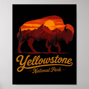 Poster Parc national des montagnes du Wyoming