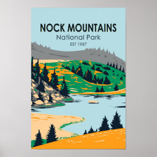 Poster Parc national des Montagnes Nock Autriche Vintage