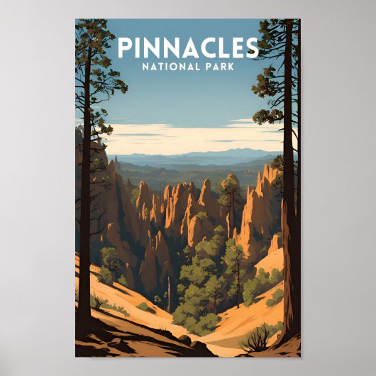 Poster Parc national des Pinnacles Vintage (Devant)