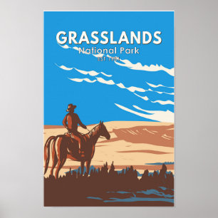 Poster Parc national des Prairies Canada Voyage Art Vinta