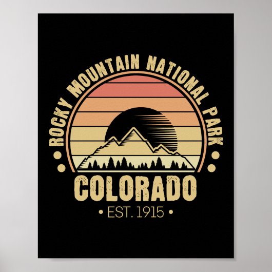 Poster Parc national des Rocheuses Colorado Retro (Devant)