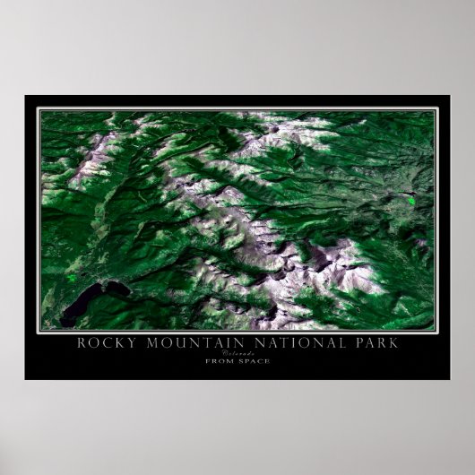 Poster Parc national des Rocheuses Colorado Satellite (Devant)