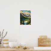 Poster Parc national des Rocheuses illustration retro De (Cuisine)