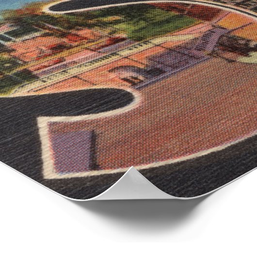 Poster Parc national des sources chaudes, Arkansas (Bleu) (Coin)