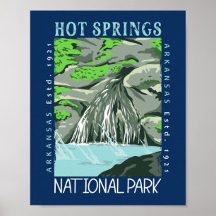 Poster Parc national des sources chaudes Arkansas en détr