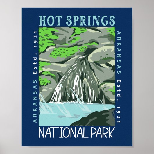 Poster Parc national des sources chaudes Arkansas en détr (Devant)