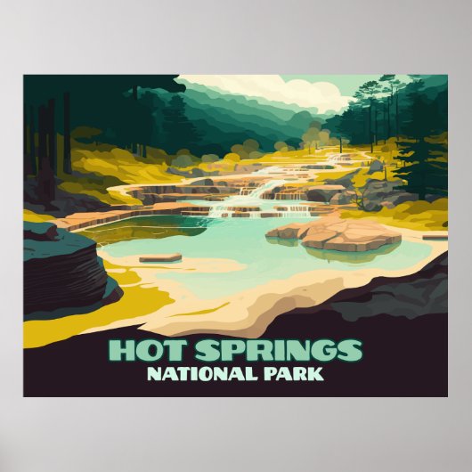 Poster Parc national des sources chaudes Arkansas Vintage (Devant)