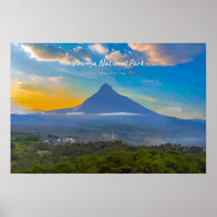 Poster Parc national des Virunga, RD Congo - Volcan