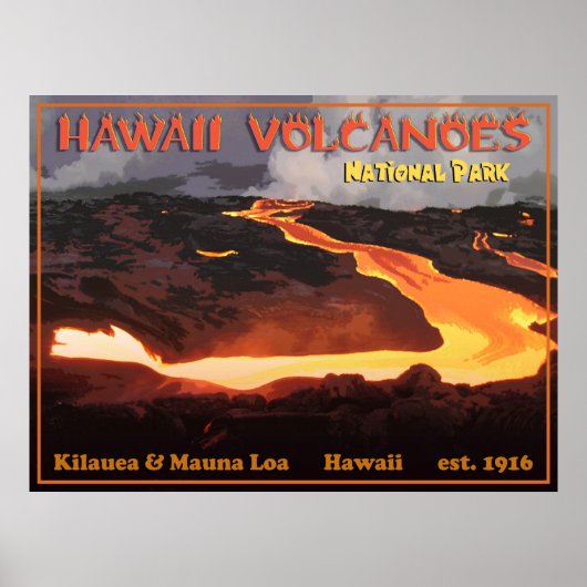 Poster Parc national des volcans d'Hawaii (Devant)
