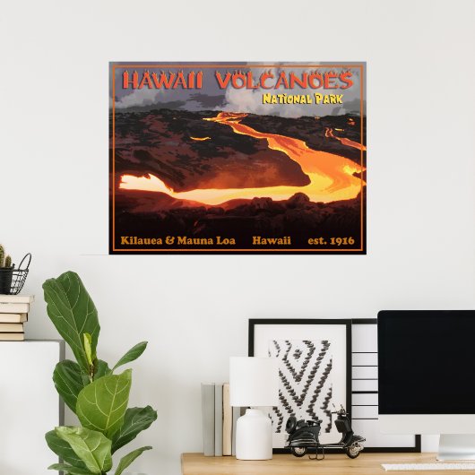Poster Parc national des volcans d'Hawaii (Bureau à domicile)
