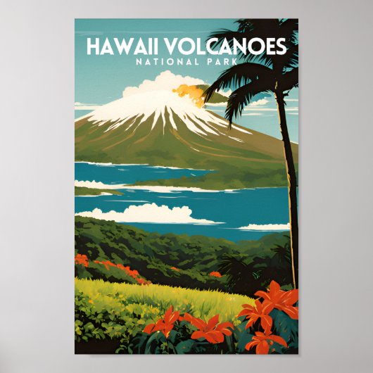 Poster Parc national des volcans d'Hawaii (Devant)