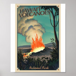 Poster Parc national des volcans d'Hawaii Litho