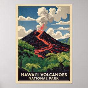 Poster Parc national des volcans d'Hawaii V02