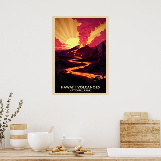 Poster Parc national des volcans d'Hawaii V03 (Cuisine)
