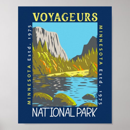 Poster Parc national des Voyageurs Minnesota Retro pertur (Devant)
