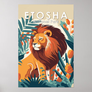 Poster Parc national d'Etosha Namibie Vintage
