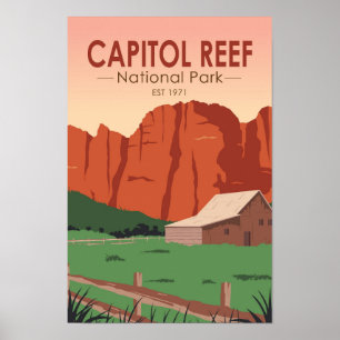 Poster Parc national du Capitol Reef Ranch Vintage