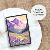 Poster Parc national du Glacier | Aquarelle du ressort