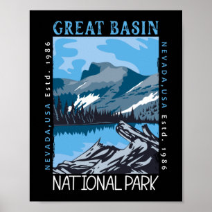 Poster Parc national du Grand Bassin Nevada Retro perturb