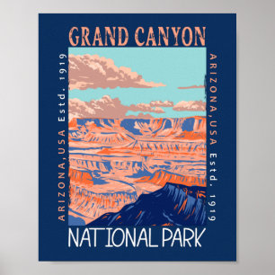 Poster Parc national du Grand Canyon Arizona en état de d