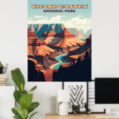 Poster Parc national du Grand Canyon Arizona Retro (Bureau à domicile)