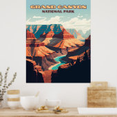 Poster Parc national du Grand Canyon Arizona Retro (Cuisine)