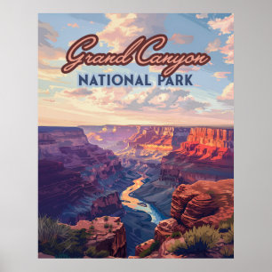 Poster Parc national du Grand Canyon Arizona Retro
