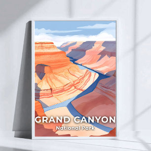 Poster Parc national du Grand Canyon Watercolor Travel