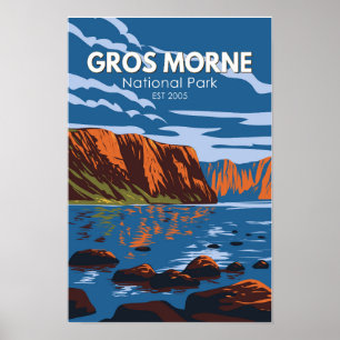 Poster Parc national du Gros Morne Canada Voyage Art Vint